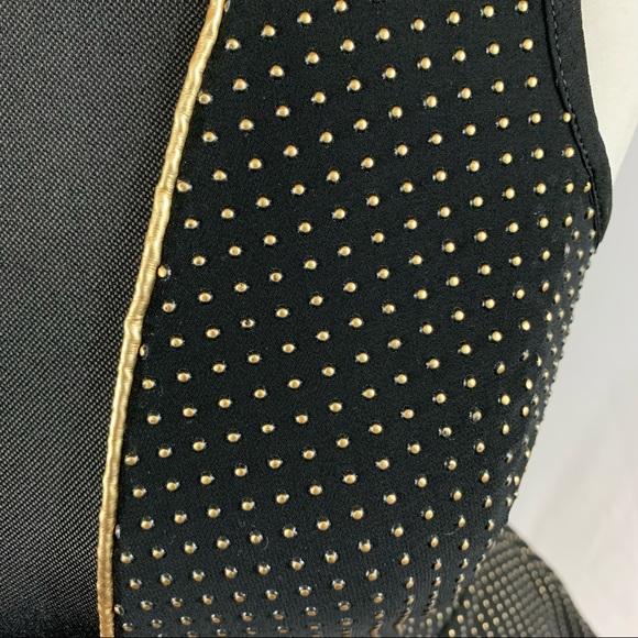 NWT | Express | Black Sleeveless Dress w/ Gold studs dress | Sz 0 - Picture 8 of 16